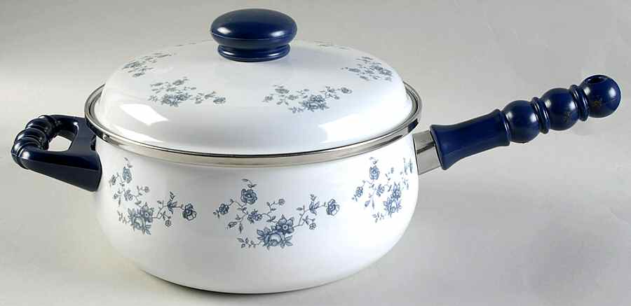 Blue Garland (Bavaria Backstamp) 3 Quart Metal Covered Casserole by Johann Haviland-1