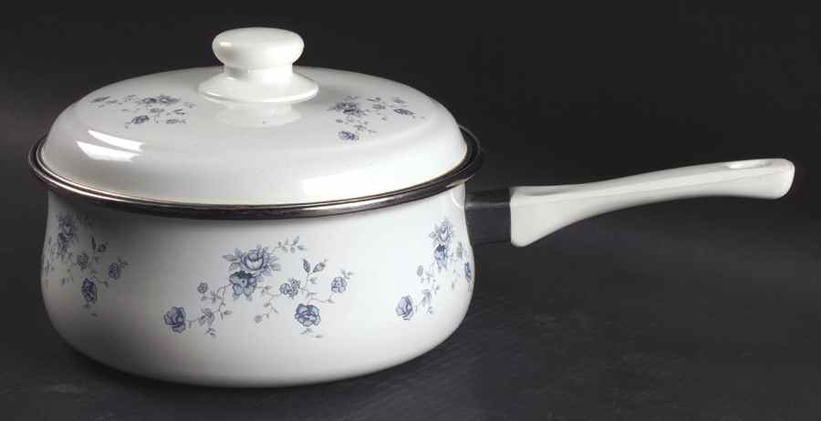 Blue Garland (Bavaria Backstamp) 1 1/2 Quart Covered Metal Saucepan by Johann Haviland-1
