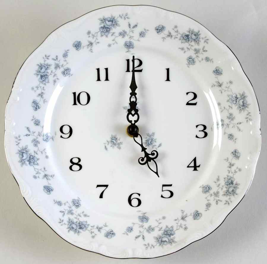 Blue Garland (Bavaria Backstamp) Clock Plate by Johann Haviland-1