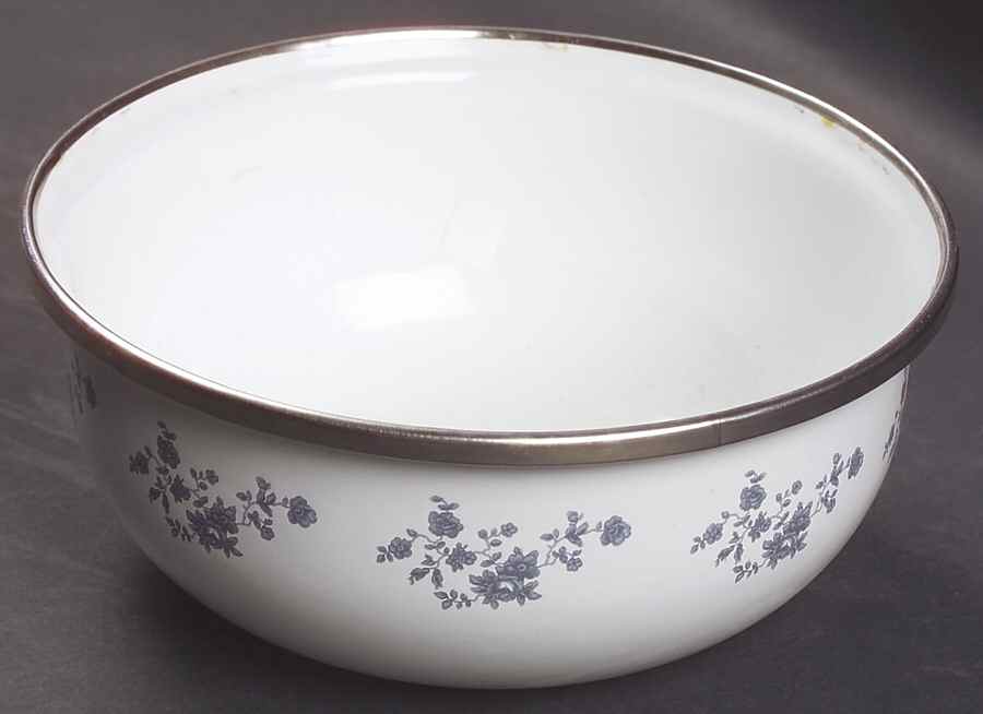 Blue Garland (Bavaria Backstamp) Small Metal Mixing Bowl by Johann Haviland-1