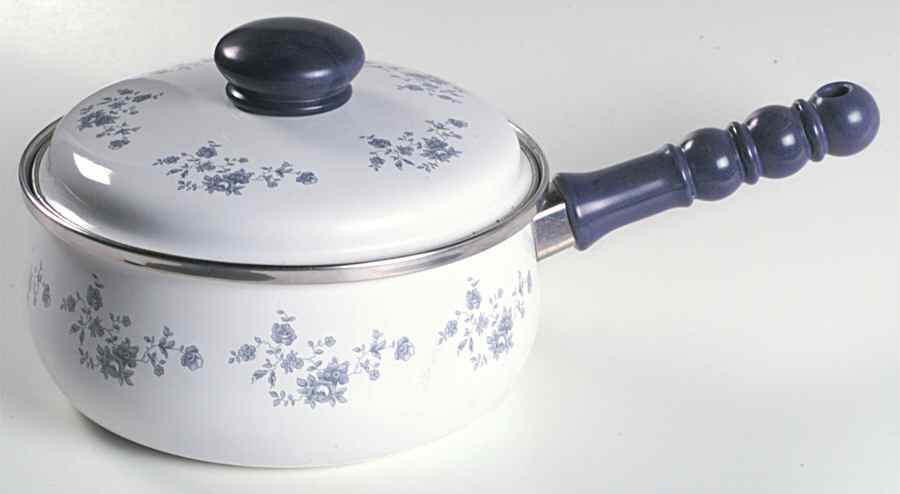 Blue Garland (Bavaria Backstamp) 1.5qt Metal Covered Saucepan by Johann Haviland-1
