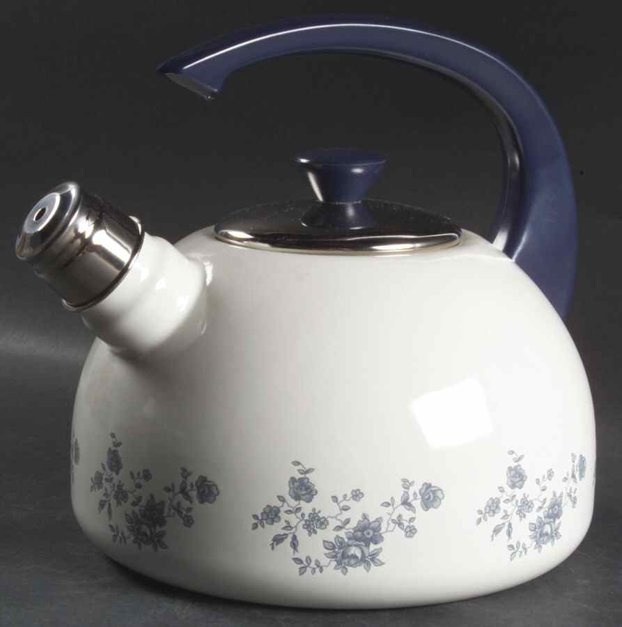 Blue Garland (Bavaria Backstamp) Metal Kettle & Lid by Johann Haviland-1
