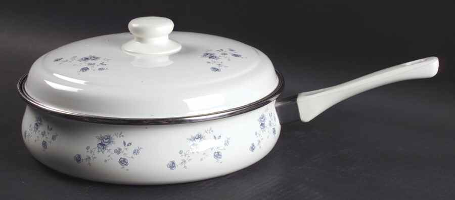 Blue Garland (Bavaria Backstamp) 10" Metal Skillet & Lid by Johann Haviland-1