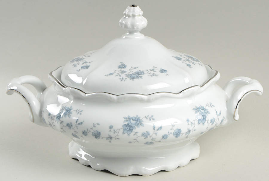 Blue Garland (Thailand Traditions) Round Covered Vegetable by Johann Haviland-1