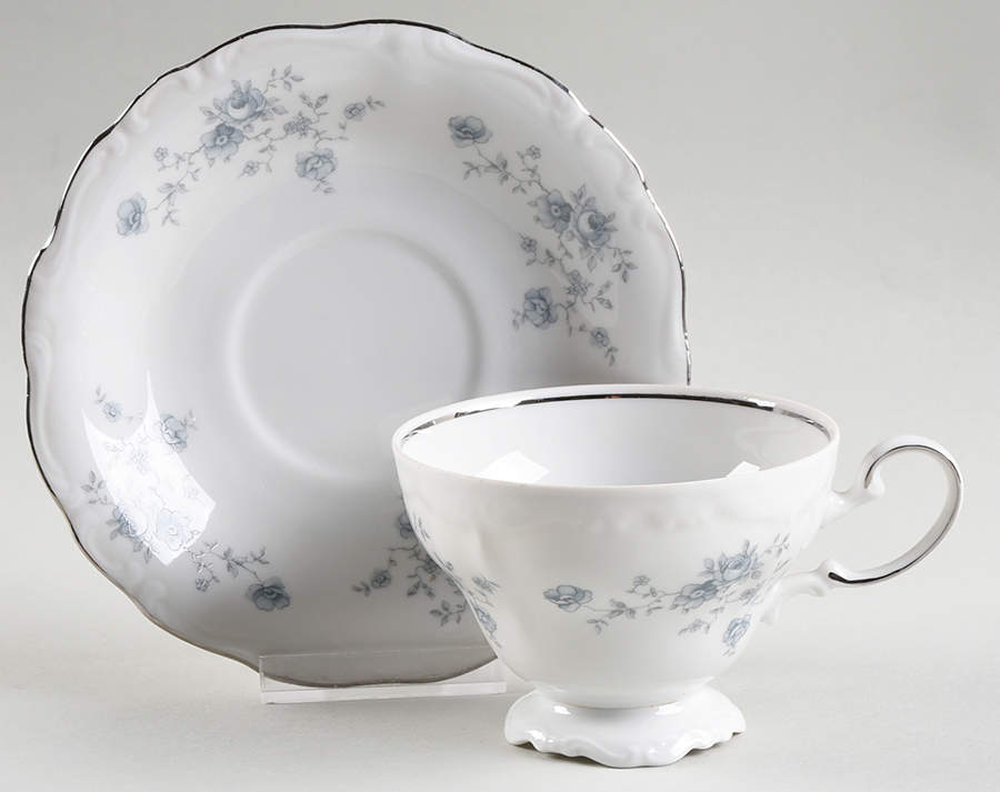 Blue Garland (Thailand Traditions) Footed Cup & Saucer Set by Johann Haviland-1