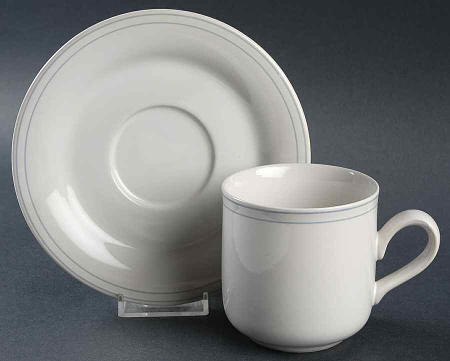 Blue Rhapsody Flat Cup & Saucer Set by Johann Haviland-1