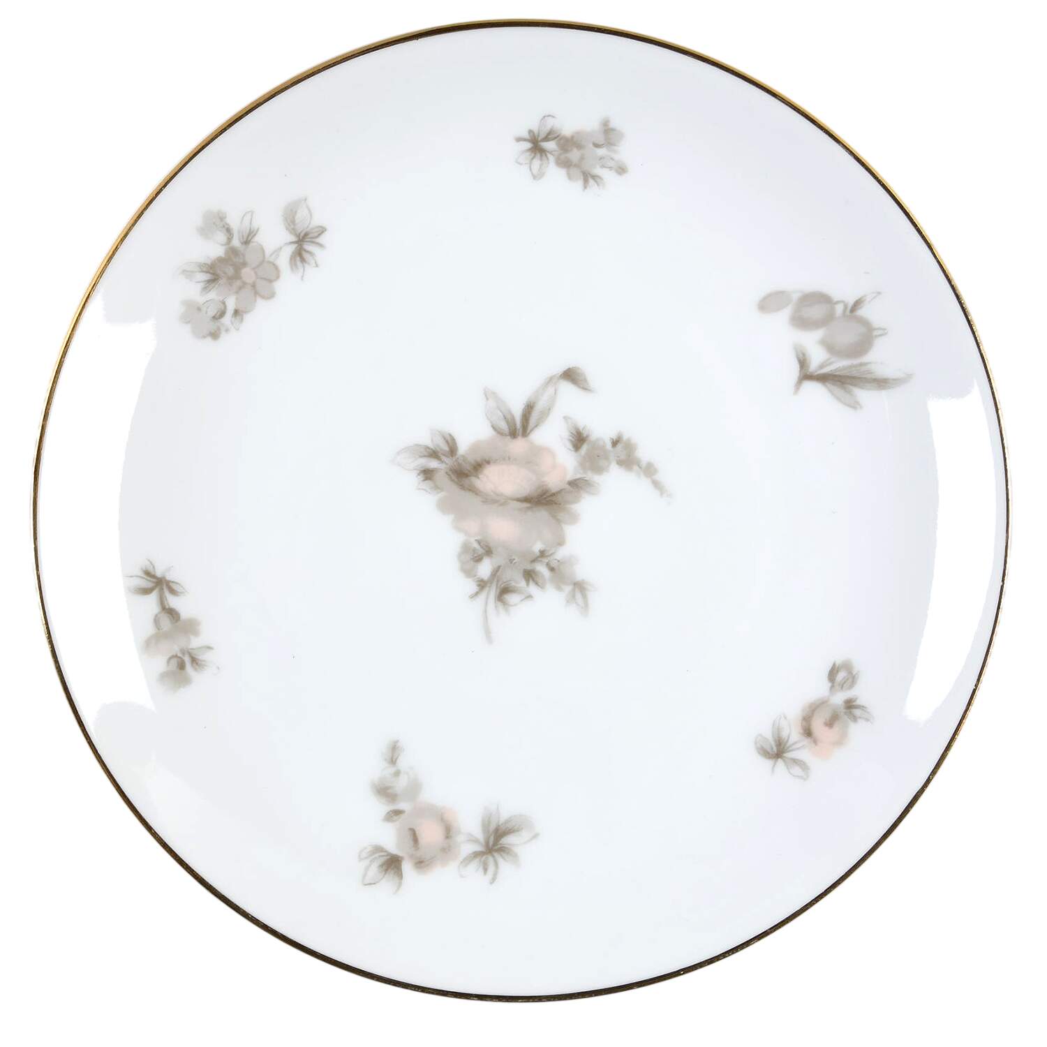 Brown Rose Bread & Butter Plate by Johann Haviland-1