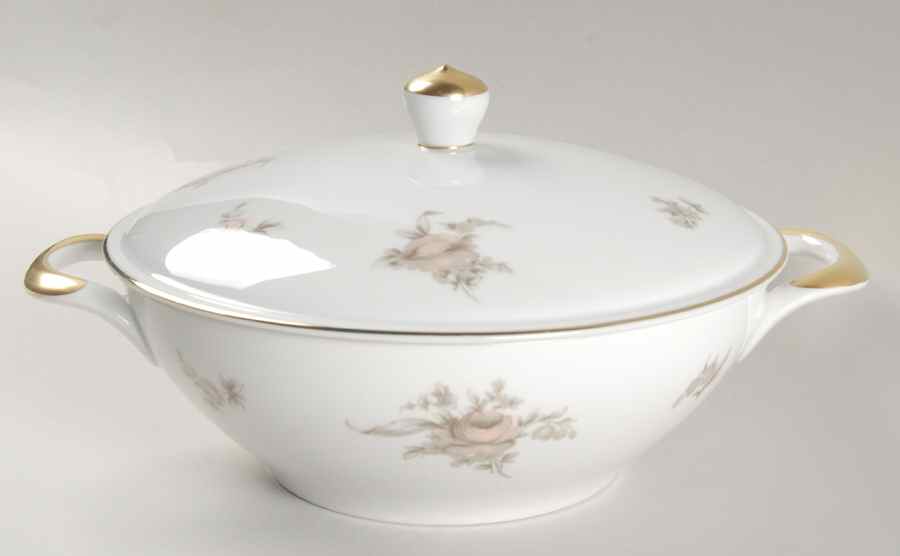 Brown Rose Round Covered Vegetable by Johann Haviland-1