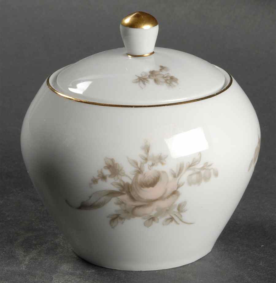 Brown Rose Sugar Bowl & Lid by Johann Haviland-1