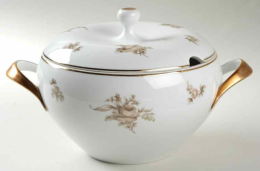 Brown Rose Tureen &  Lid by Johann Haviland-1