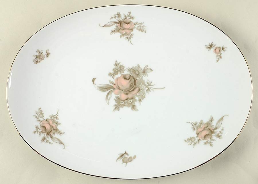 Brown Rose 13" Oval Serving Platter by Johann Haviland-1