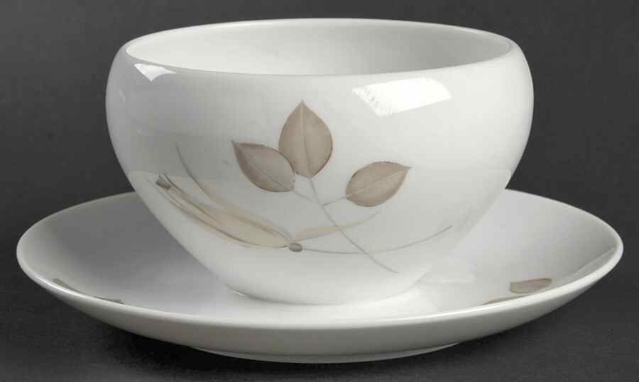 Cinnamon Rose Gravy Boat with Attached Underplate by Johann Haviland-1