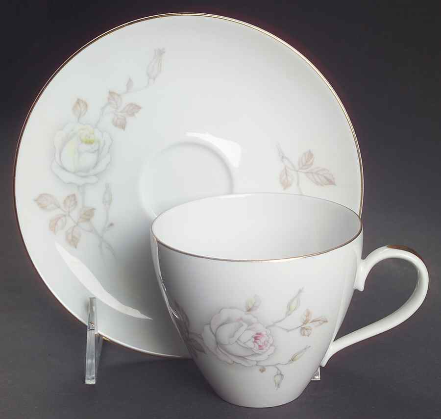 Dawn Rose Flat Cup & Saucer Set by Johann Haviland-1