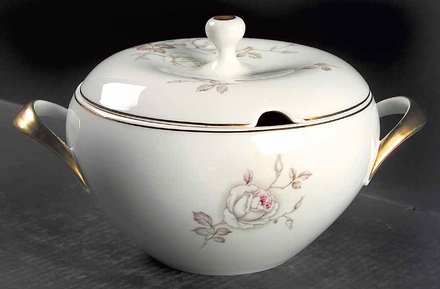 Dawn Rose Round Covered Vegetable by Johann Haviland-1
