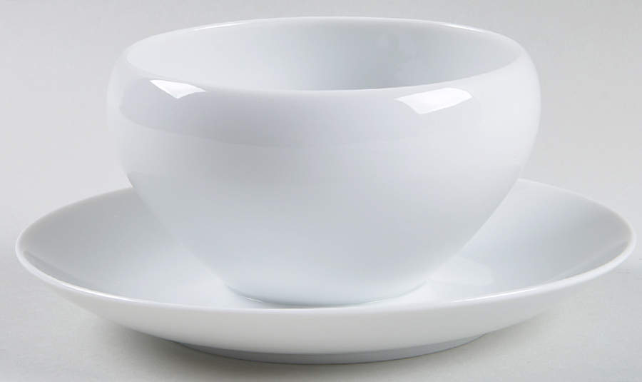 Eva White Gravy Boat with Attached Underplate by Johann Haviland-1