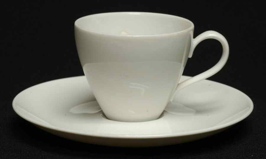 Eva White Flat Demitasse Cup & Saucer Set by Johann Haviland-1