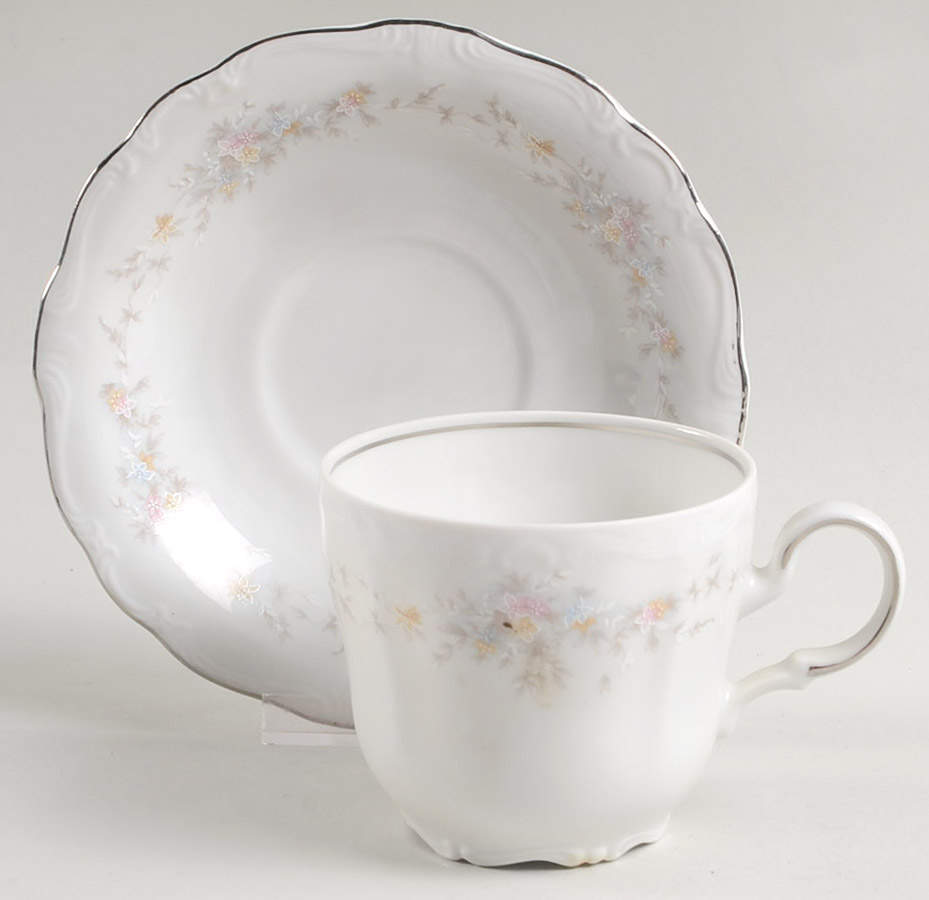 Floral Splendor Flat Cup & Saucer Set by Johann Haviland-1