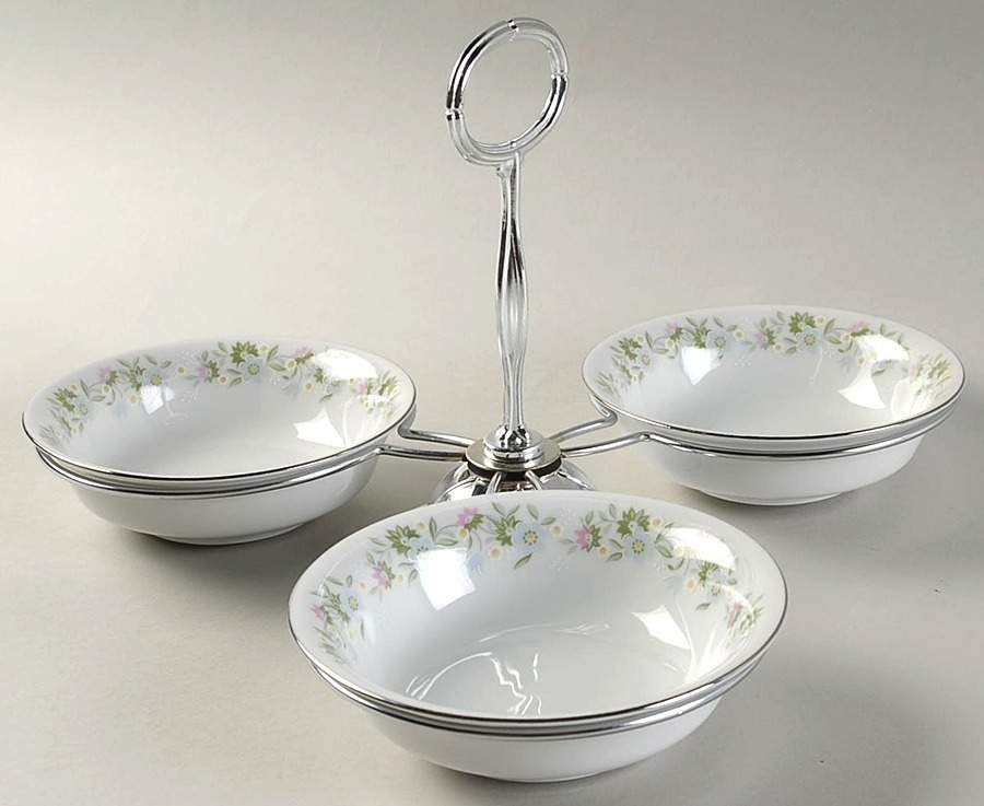 Forever Spring 7" x 12" 3-Part Relish & Metal Stand (FR) HC by Johann Haviland-1