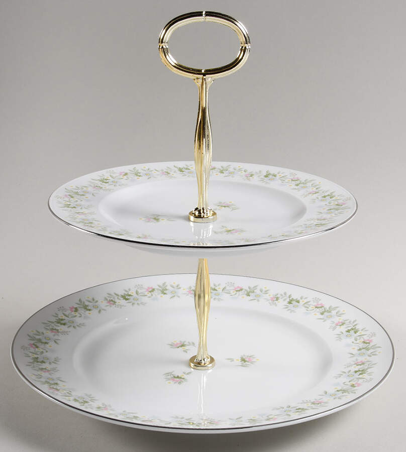 Forever Spring 6 5/8"-10"  2 Tiered Serving Tray (Dp, Sp) HC by Johann Haviland-1