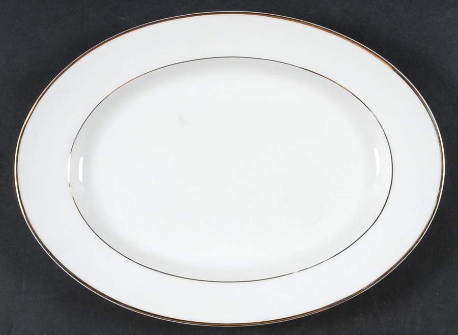 Golden Band 12" Oval Serving Platter by Johann Haviland-1