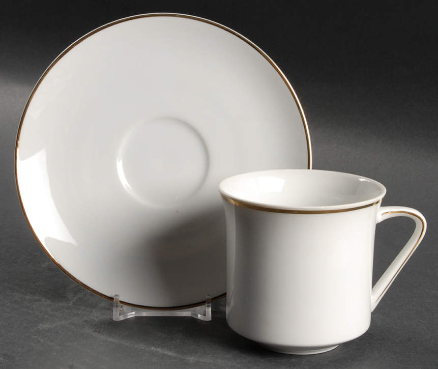 Golden Band Flat Cup & Saucer Set by Johann Haviland-1