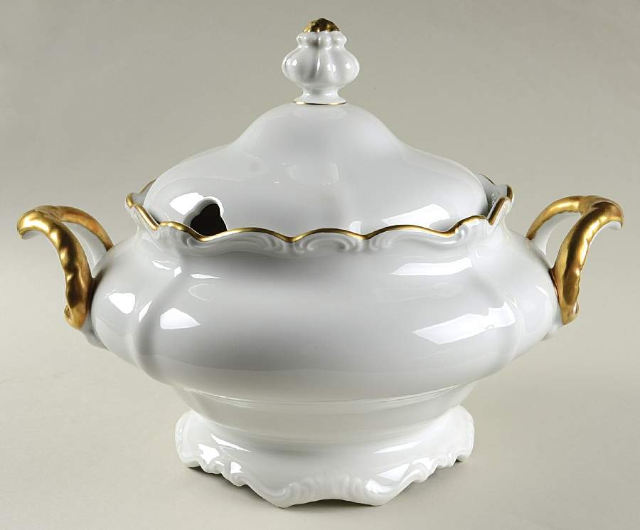 Gold Baroque Tureen & Lid by Johann Haviland-1