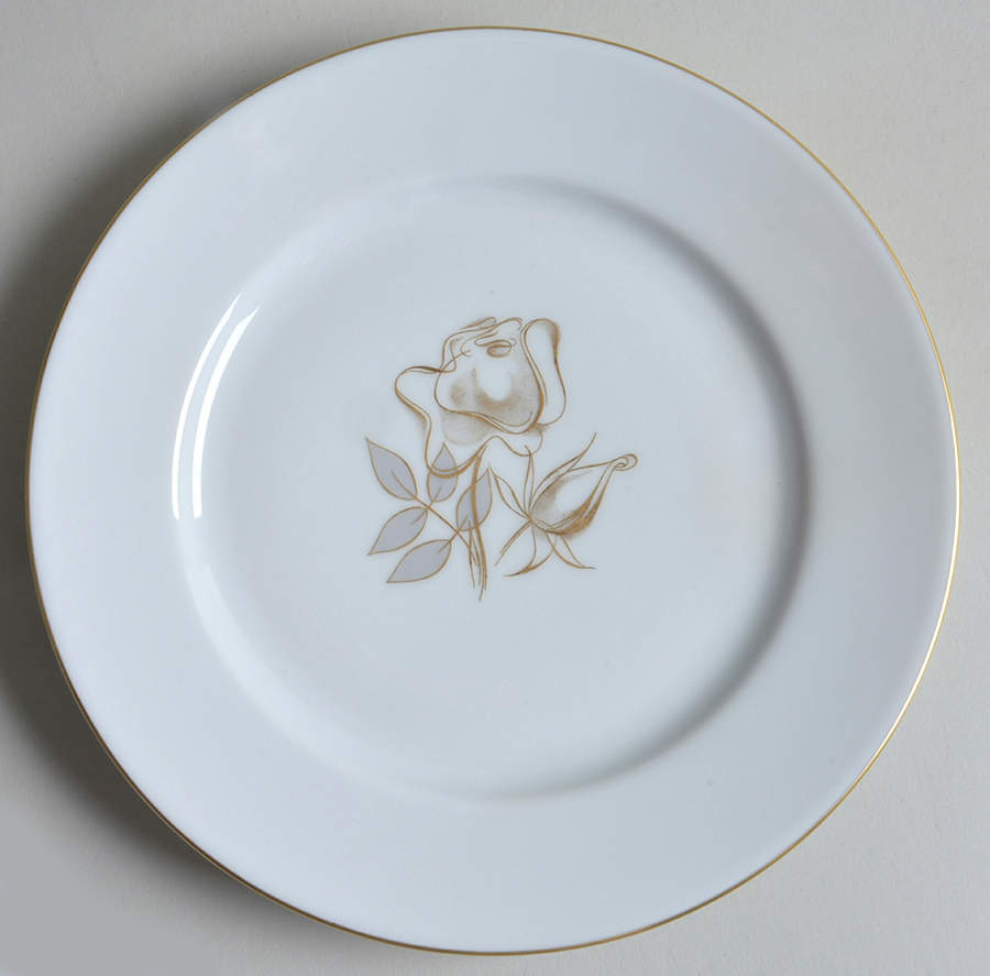 Gold Rose Salad Plate by Johann Haviland-1