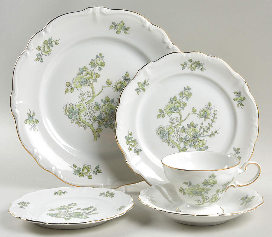 Indian Tree Gold Trim 5 Piece Place Setting by Johann Haviland-1