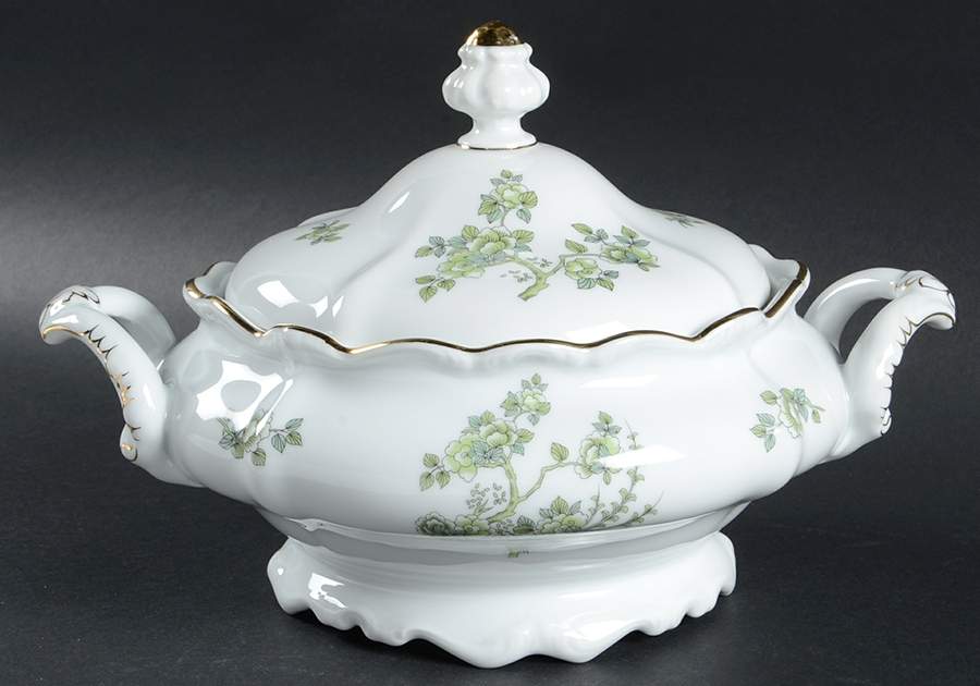 Indian Tree Gold Trim Round Covered Vegetable by Johann Haviland-1