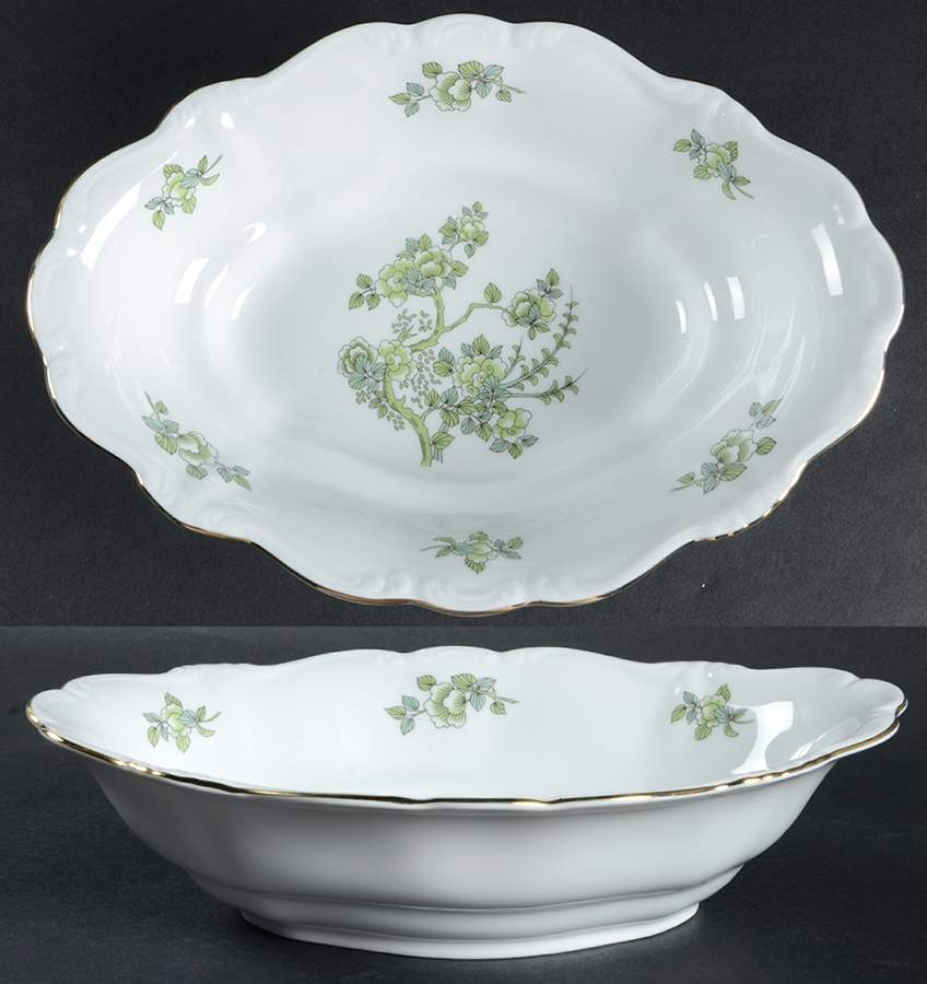 Indian Tree Gold Trim 10" Oval Vegetable Bowl by Johann Haviland-1