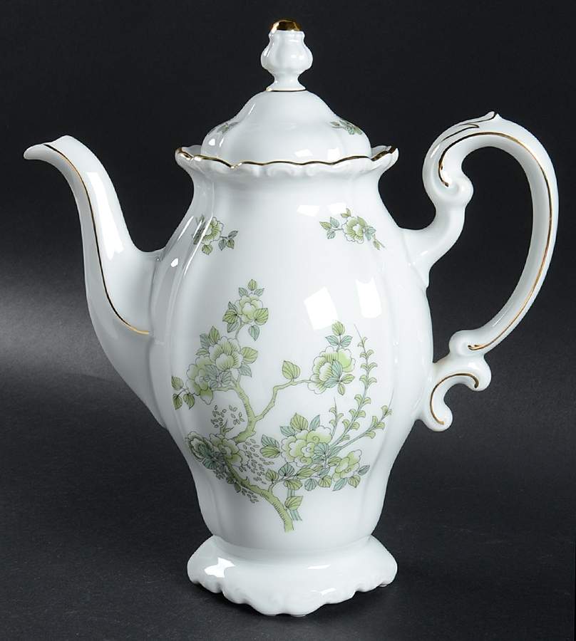Indian Tree Gold Trim Coffee Pot & Lid by Johann Haviland-1