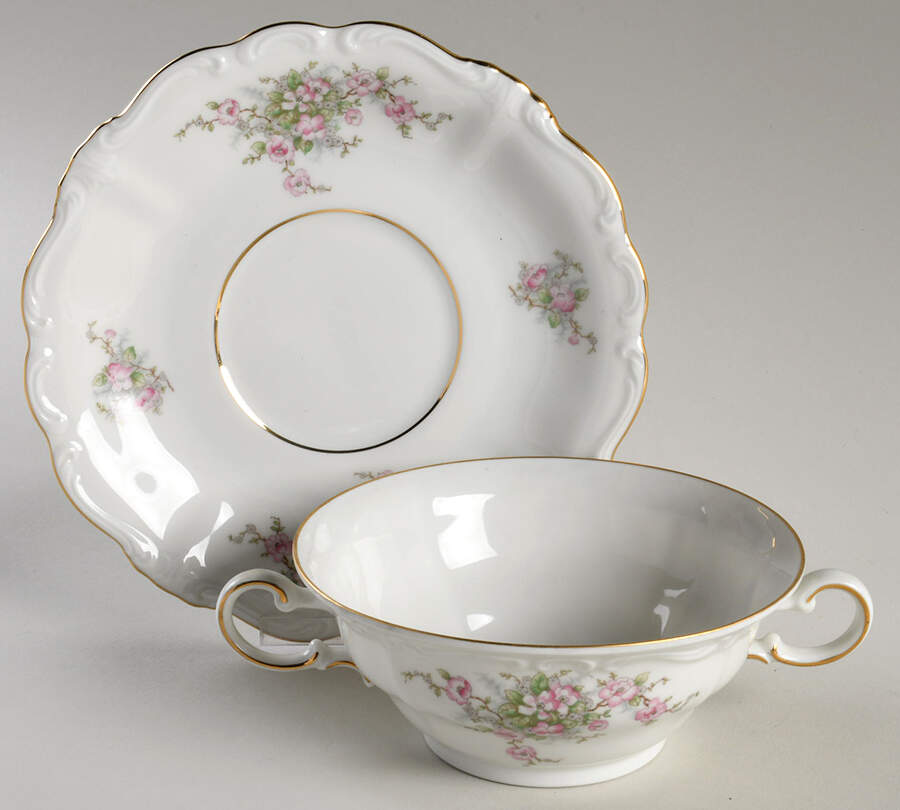 JOH1 Flat Cream Soup Bowl & Saucer Set by Johann Haviland-1