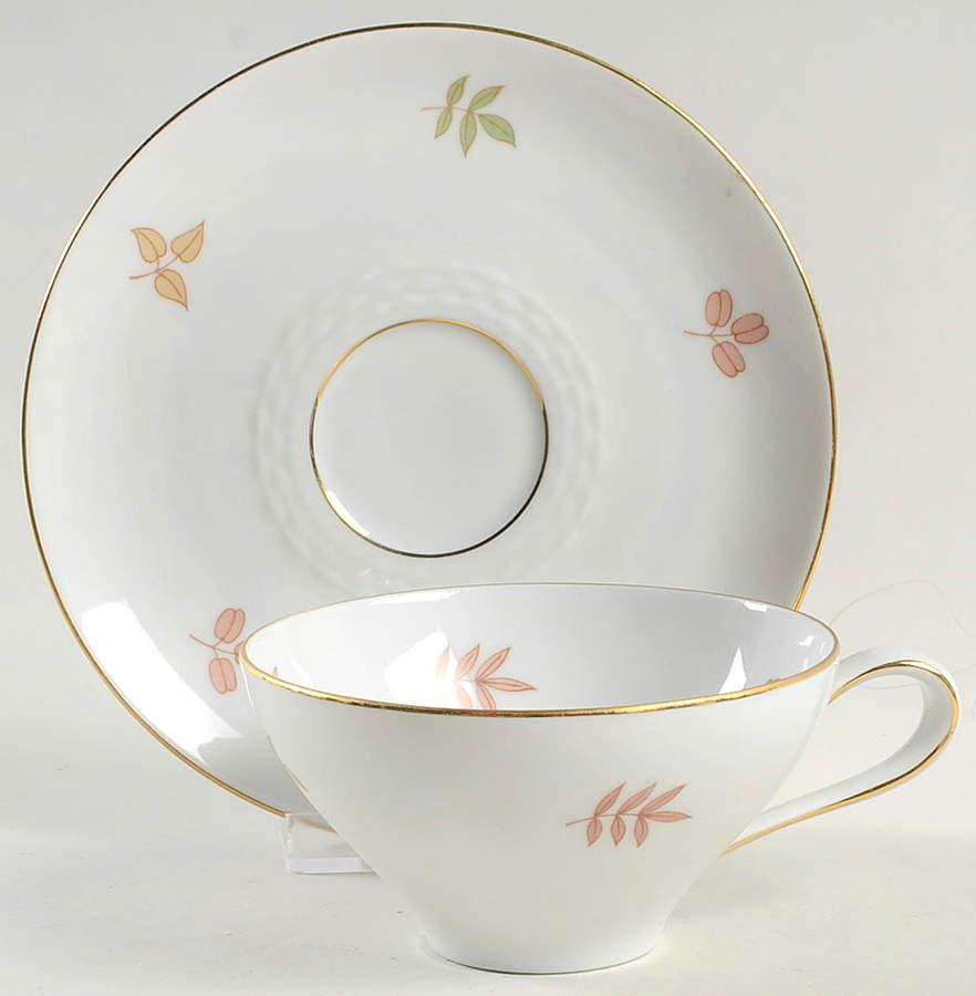 Autumn Leaves Flat Cup & Saucer Set by Johann Haviland-1