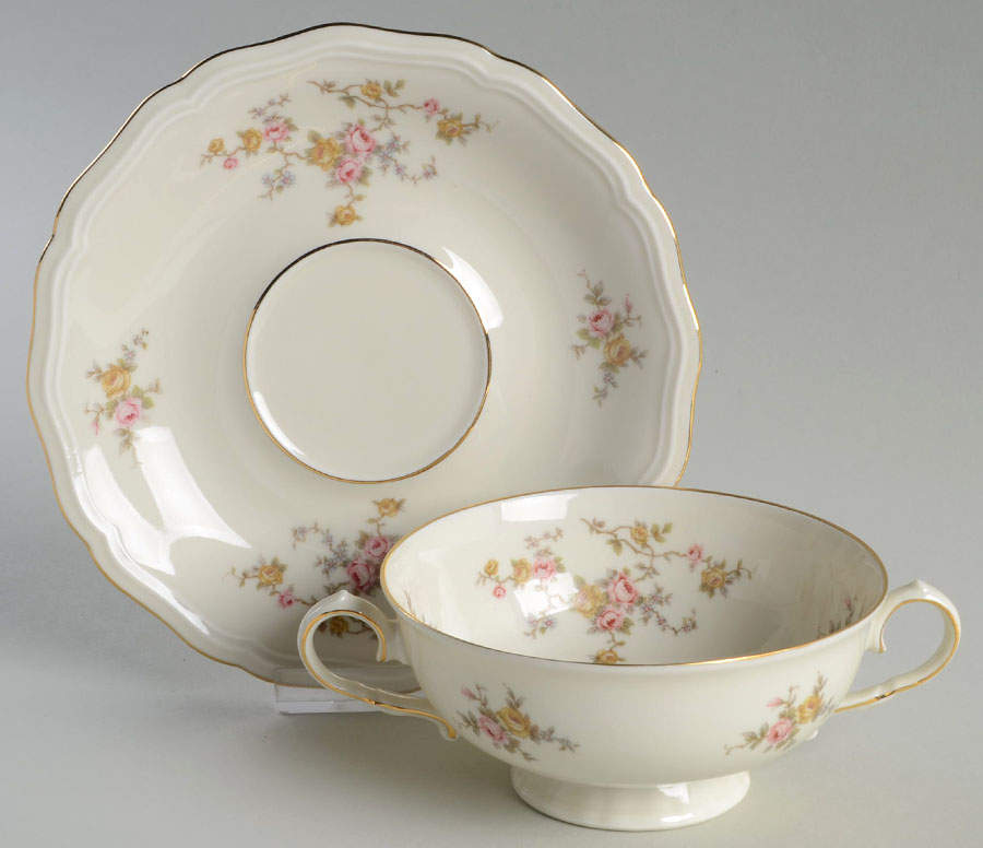 JOH32 Footed Cream Soup Bowl & Saucer Set by Johann Haviland-1