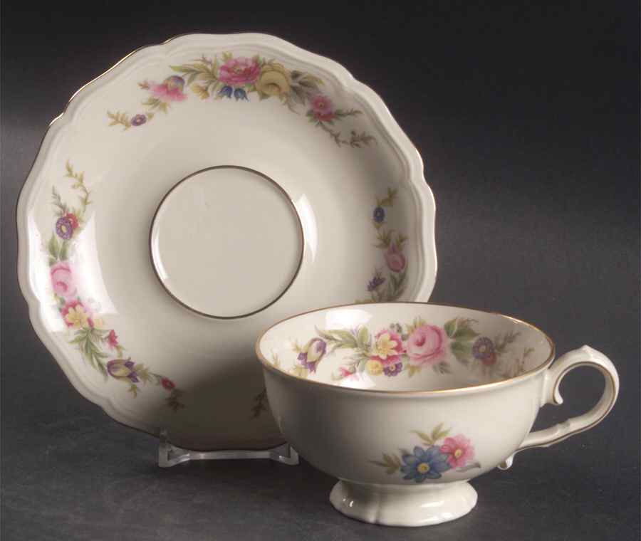 Dresden Footed Cup & Saucer Set by Johann Haviland-1