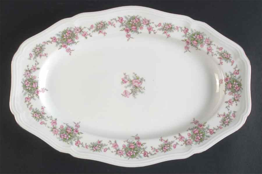 Wild Rose (1-16" Gold Trim) 15" Oval Serving Platter by Johann Haviland-1