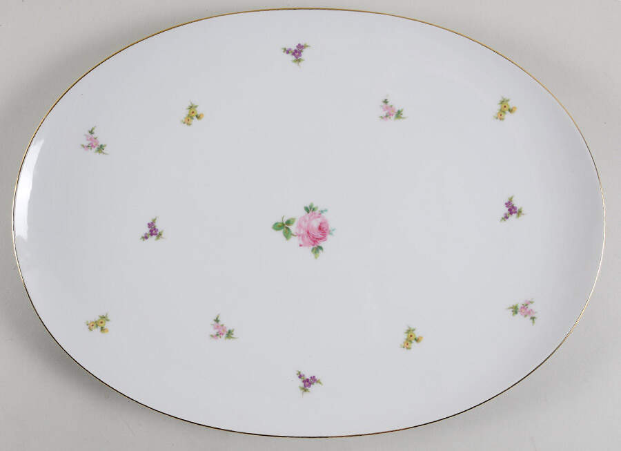 Rose Chintz 15" Oval Serving Platter by Johann Haviland-1