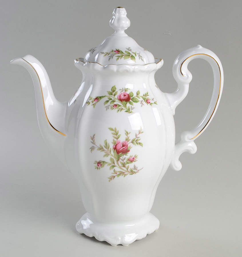 Moss Rose (Bavarian Backstamp) Coffee Pot & Lid by Johann Haviland-1
