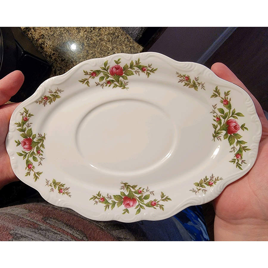 Moss Rose (Bavarian Backstamp) Underplate for Gravy Boat by Johann Haviland-1