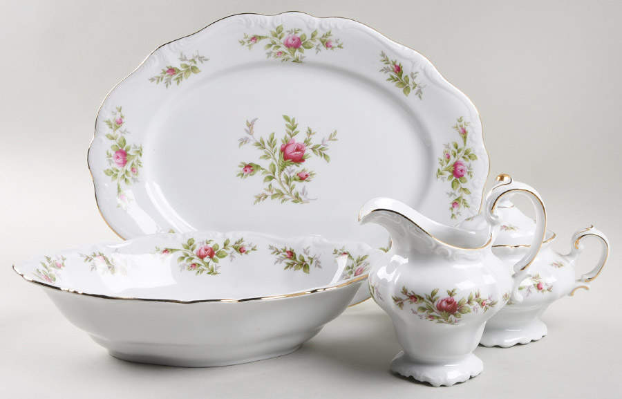 Moss Rose (Bavarian Backstamp) 5 Piece Hostess Set by Johann Haviland-1