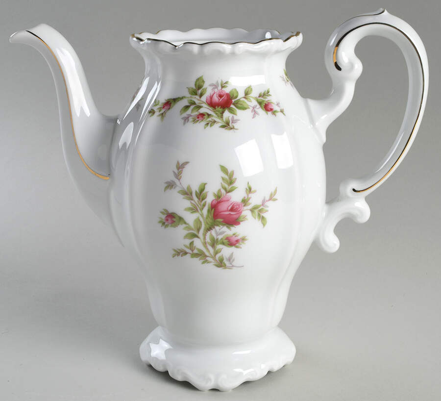 Moss Rose (Bavarian Backstamp) Coffee Pot No Lid by Johann Haviland-1