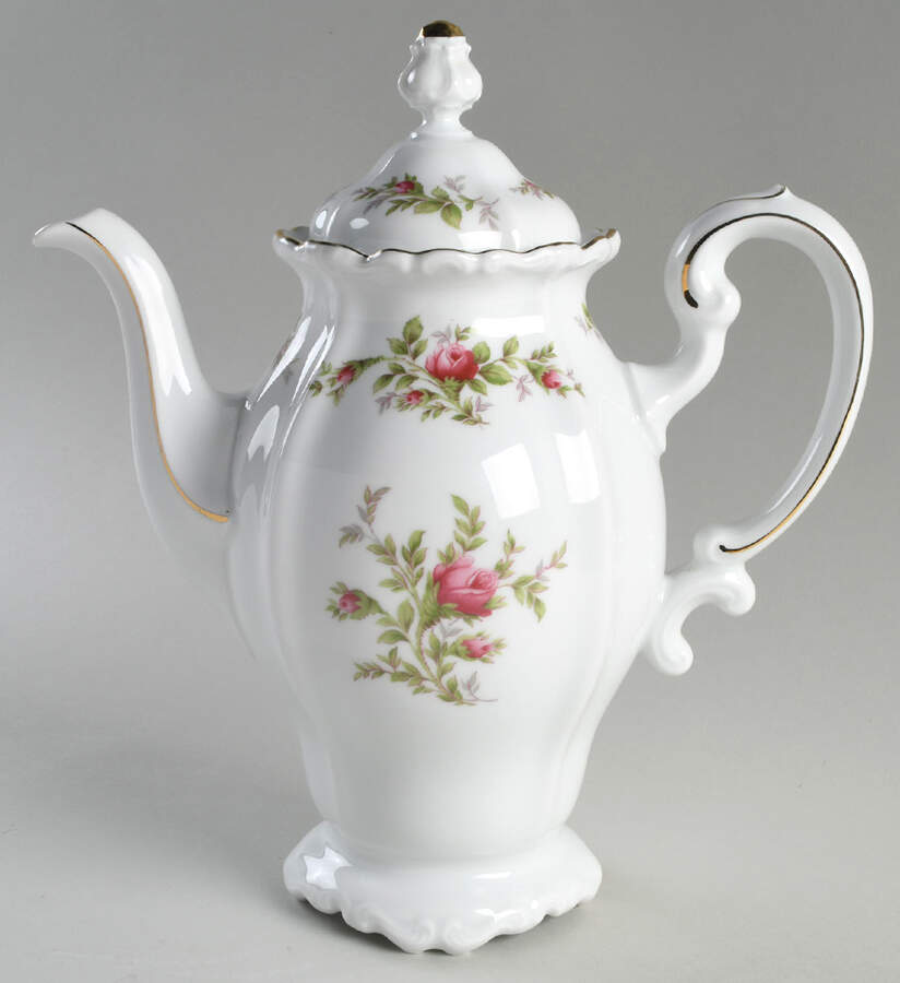 Moss Rose (Bavarian Backstamp) Coffee Pot & Lid by Johann Haviland-1