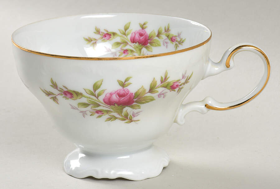 Moss Rose (Bavarian Backstamp) Footed Cup by Johann Haviland-1