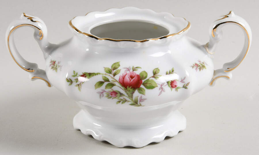 Moss Rose (Bavarian Backstamp) Sugar Bowl No Lid by Johann Haviland-1
