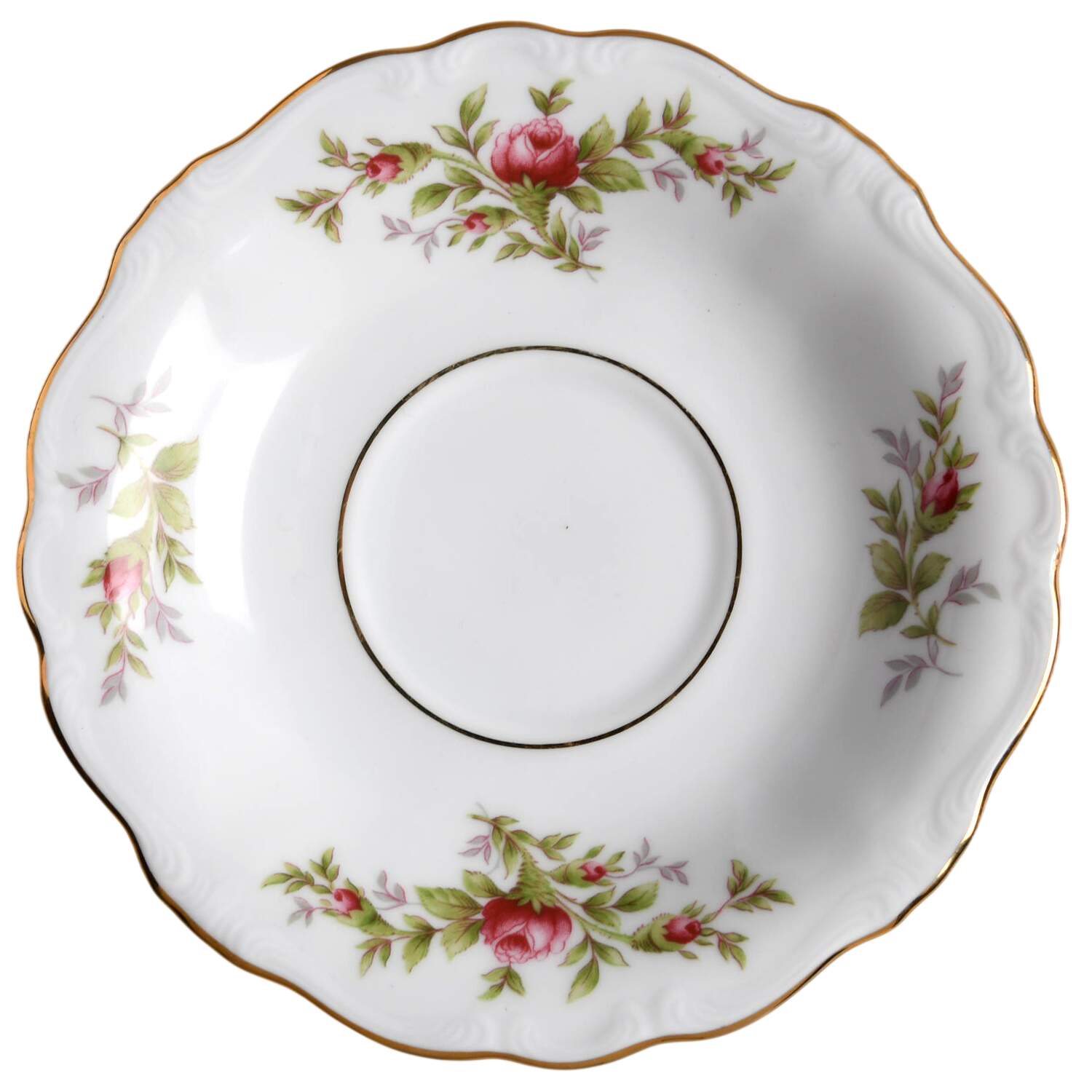 Moss Rose (Bavarian Backstamp) Saucer for Footed Cup by Johann Haviland-1