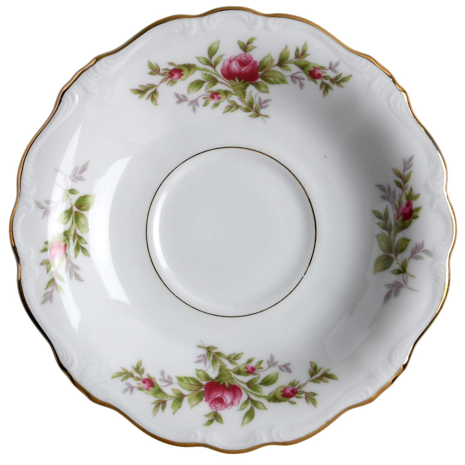 Moss Rose (Bavarian Backstamp) Saucer for Footed Cup by Johann Haviland-1