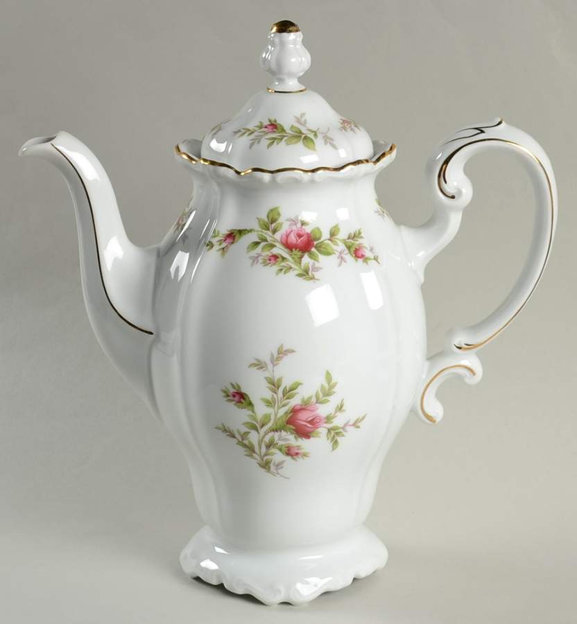 Moss Rose (Bavarian Backstamp) Coffee Pot & Lid by Johann Haviland-1