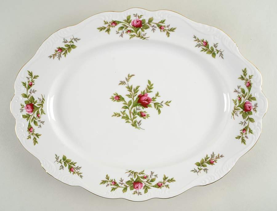Moss Rose (Bavarian Backstamp) 15" Oval Serving Platter by Johann Haviland-1