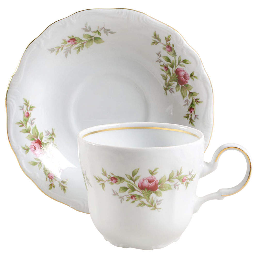 Moss Rose (Thailand Traditions) Flat Cup & Saucer Set by Johann Haviland-1