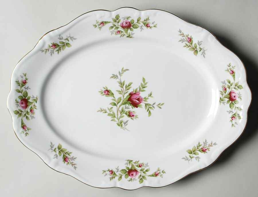 Moss Rose (Thailand Traditions) 13" Oval Serving Platter by Johann Haviland-1